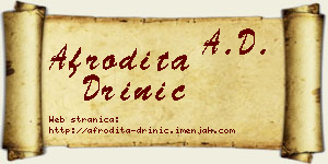 Afrodita Drinić vizit kartica